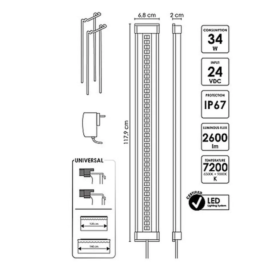 Ciano - Eclairage Led CLE 120 Noir pour Aquarium d'Eau Douce
