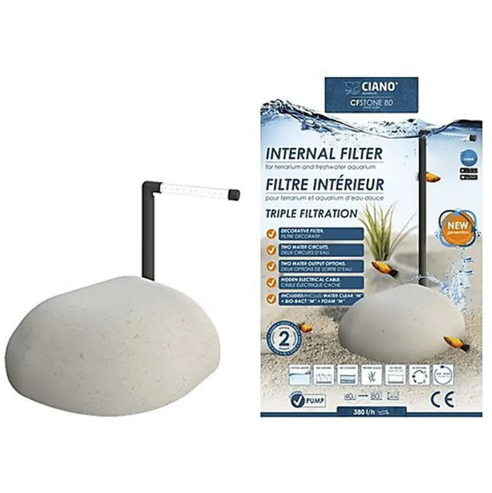 Ciano - Filtre CFSTONE 80 pour Aquarium - Gris