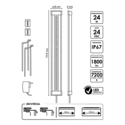 Ciano - Rampe Led CLE 80 Blanc Universal pour Aquarium d'Eau Douce