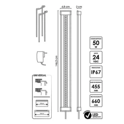 Ciano - Rampe Led CLE 150 Plants Noir pour Aquarium d'Eau Douce