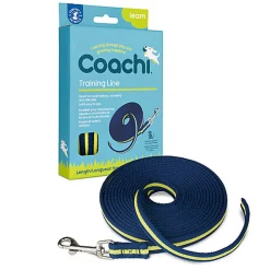 Coachi - Laisse de Dressage Training Line Bleu et Jaune pour Chiens - 5m
