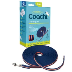 Coachi - Laisse de Dressage Training Line Bleu et Corail pour Chiens - 10m