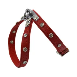 Comme Un Roi - Harnais Cuir So Funky Rouge pour Chien