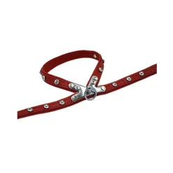 Comme Un Roi - Harnais Cuir So Funky Rouge pour Chien