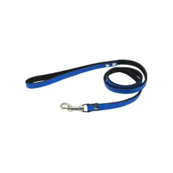 Comme Un Roi - Laisse Cuir So Funky Bleu / Noir pour Chien et Chat - 120cm