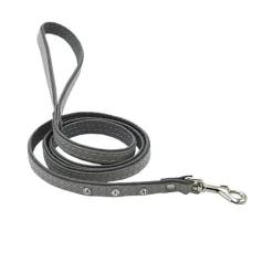 Comme Un Roi - Laisse Cuir et Strass So Nature Gris pour Chien et Chat - 120cm