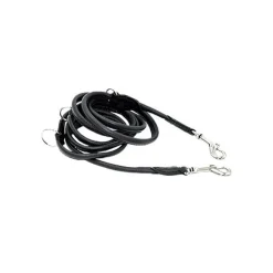 Comme Un Roi - Laisse Cuir Ajustable So Chic Noir pour Chien et Chat - 220cm