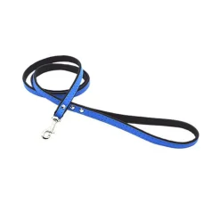 Comme un Roi - Laisse Cuir Ajustable So Funky Bleu/Noir pour Chiens - TU