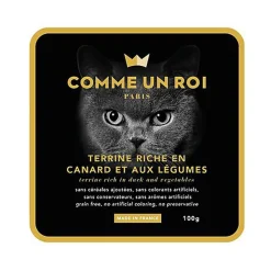 Comme Un Roi - Terrine au Canard et aux Légumes pour Chat - 100g