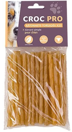 Croc Pro - Bâtonnets Torsadés pour Chiens - x25