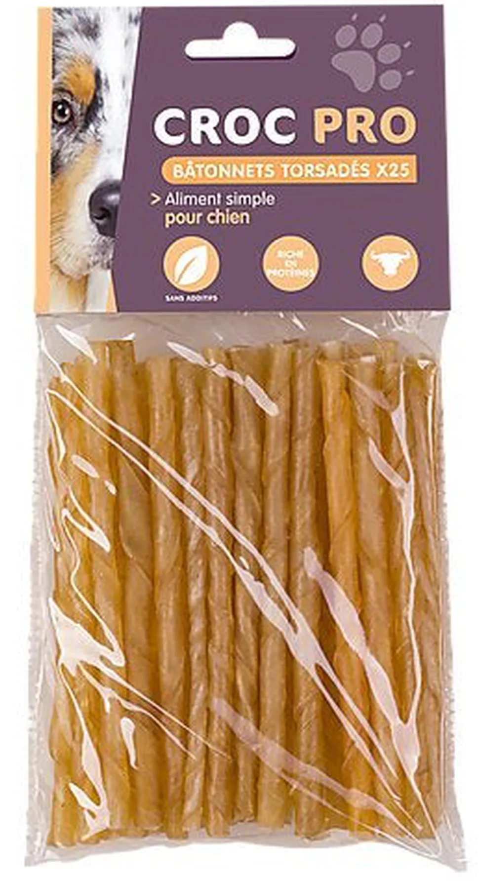 Croc Pro - Bâtonnets Torsadés pour Chiens - x25