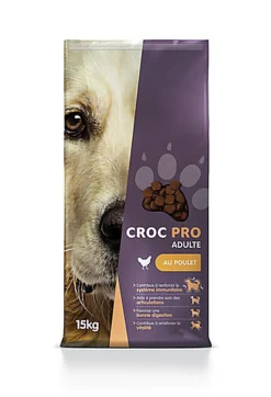 Croc Pro - Croquettes Adulte au Poulet pour Chiens - 15Kg