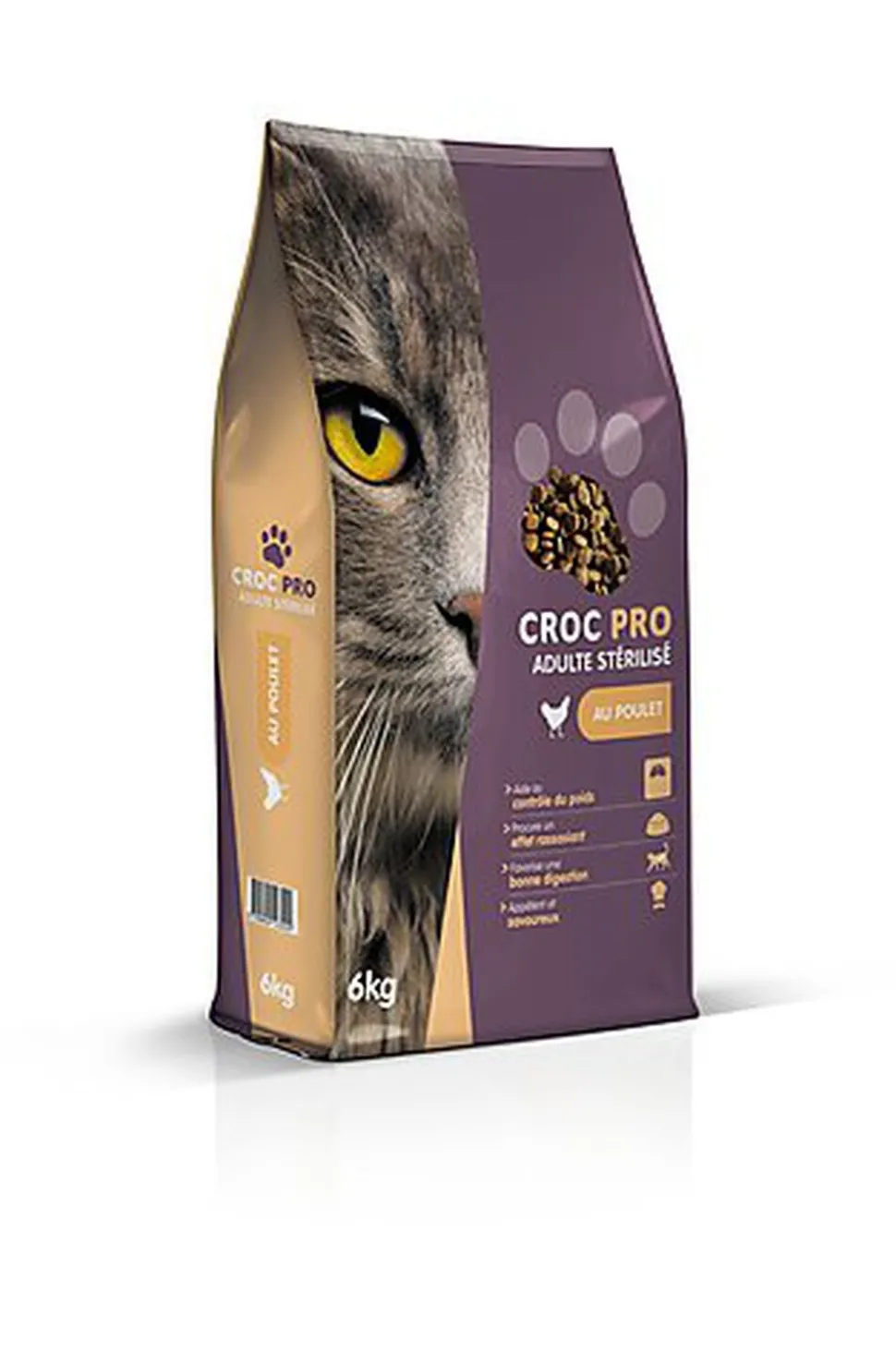 Croc Pro - Croquettes Chat Adulte Stérilisé au Poulet - 6kg