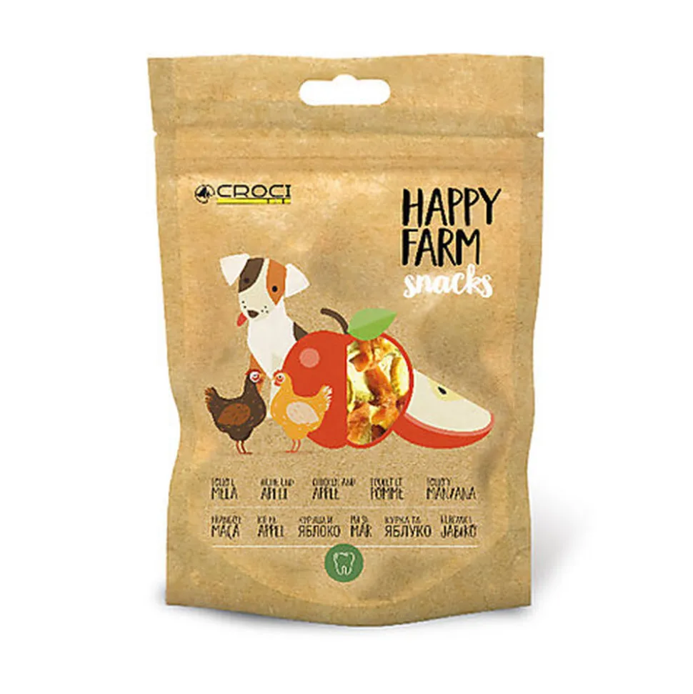 Croci - Friandises Happy Farm Poulet et Pomme pour Chiens - 80g