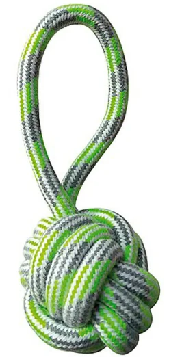 Croci - Jouet Boule en Corde avec Poignée Vert pour Chiens - 20cm