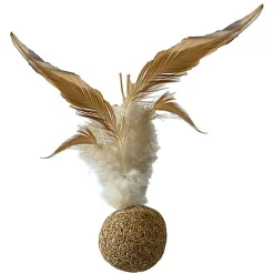 Croci - Jouet Boule Plume Euphoria Silverine pour Chats - 3,5cm