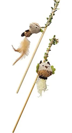 Croci - Jouet Canne à Pêche Leaves pour Chats - 40cm