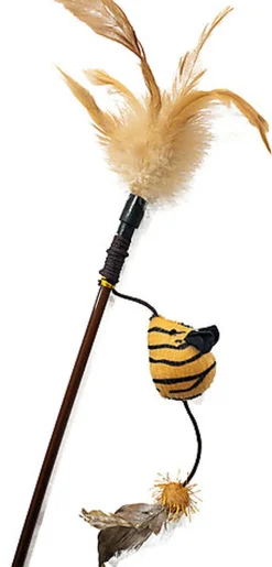 Croci - Jouet Canne à Pêche Souris Plume pour Chats - 47cm