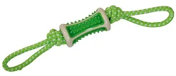 Croci - Jouet Rouleau Caoutchouc + Corde pour Chiens - Vert