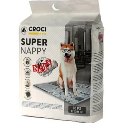 Croci - Tapis Hygiénique Super Nappy New Paper pour Chiens - 84x57cm