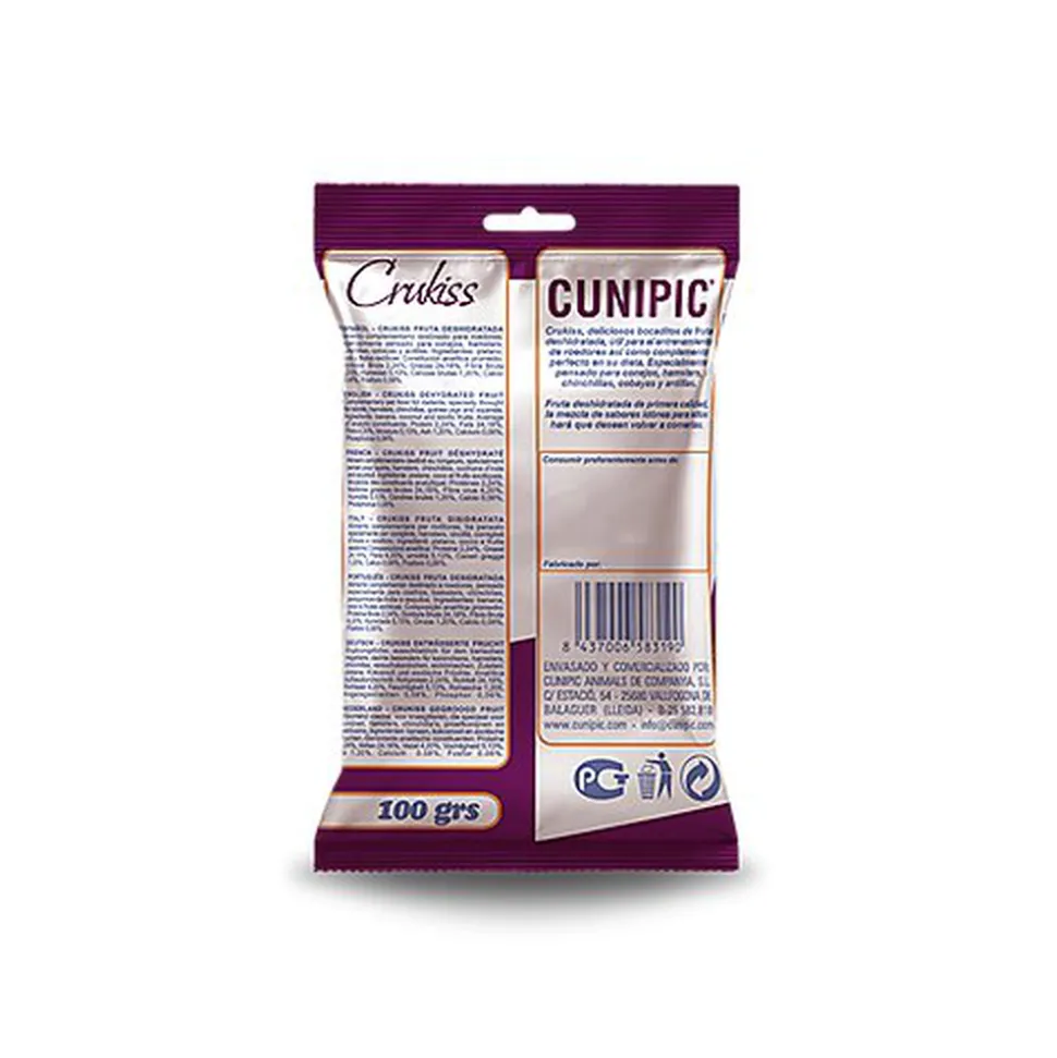 Cunipic - Friandises Crukiss Fruits Secs pour Rongeurs et Lapins - 100g