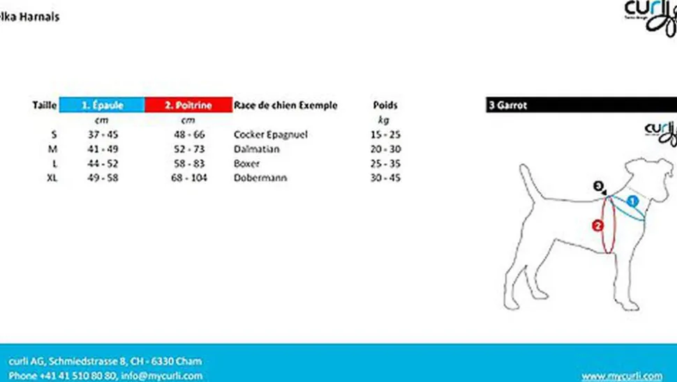 Curli - Harnais Belka Air-Mesh en Noir pour Chiens - S