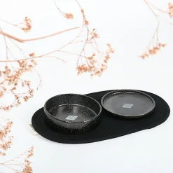 D&D - Gamelle et écuelle d'eau Jasper Black dots