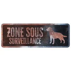 D&D - Panneau d'avertissement Labrador Français - 40x13x03cm Multicolore