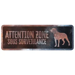 D&D - Panneau d'avertissement Rottweiler Français - 40x13x03cm Multicolore