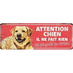 D&D - Panneau d'avertissement labrador - 40 x 13 x 03 cm rouge