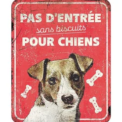 D&D - Panneau d'avertissement jack russel fr - 25x20x03cm rouge
