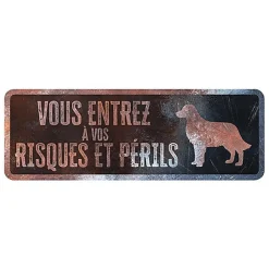 D&D - Panneau d'avertissement Golden retriever Français - 40x13x03cm Multicolore