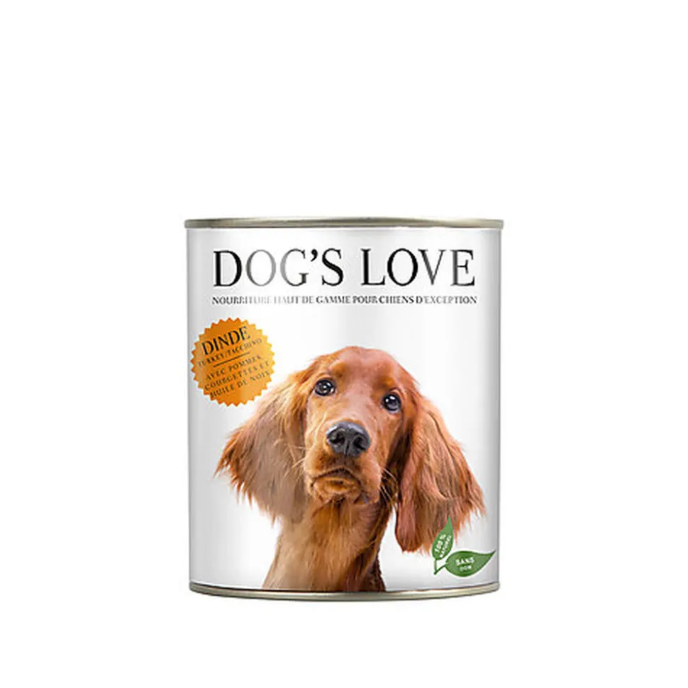 Dog's Love - Boîte Menu Complet 100% Naturel à la Dinde pour Chien