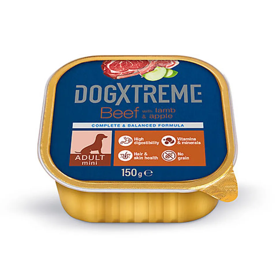 DogXtreme - Barquette au Boeuf pour Chien Adulte de Petite Taille - 150g