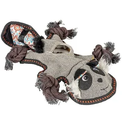 Duvoplus - Jouet Canvas Raton Laveur Gris pour Chiens - 34x23x5cm