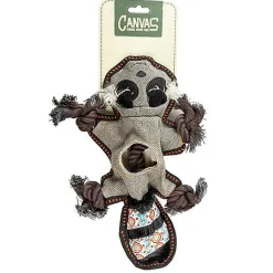 Duvoplus - Jouet Canvas Raton Laveur Gris pour Chiens - 34x23x5cm