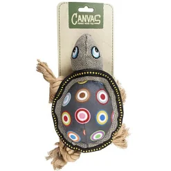 Duvoplus - Jouet Canvas Tortue Gris pour Chiens - 27x21x10cm
