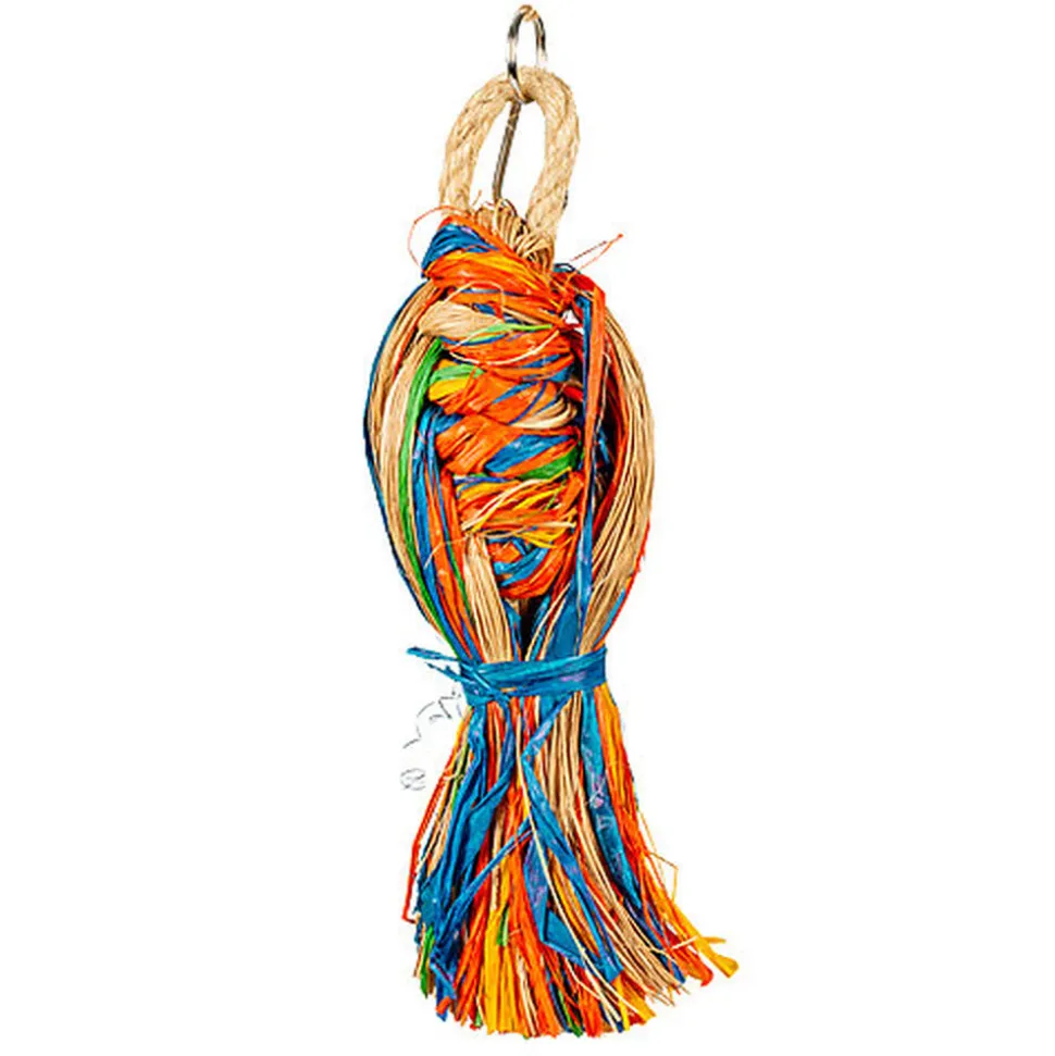 Duvoplus - Jouet Shreddy Tros avec du Raffie et du Jute - 7x7x23cm