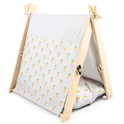 Duvoplus - Tipi avec Coussin Motif Carottes - 35x41x43,5cm
