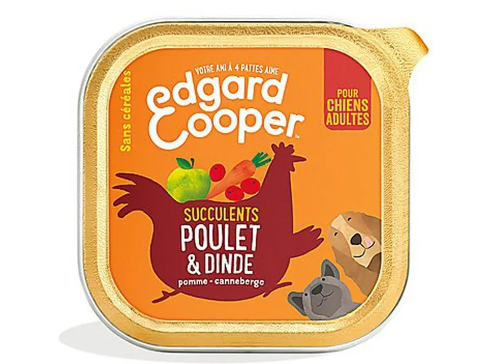 Edgard & Cooper - Barquette au Poulet et à la Dinde pour Chien - 300g