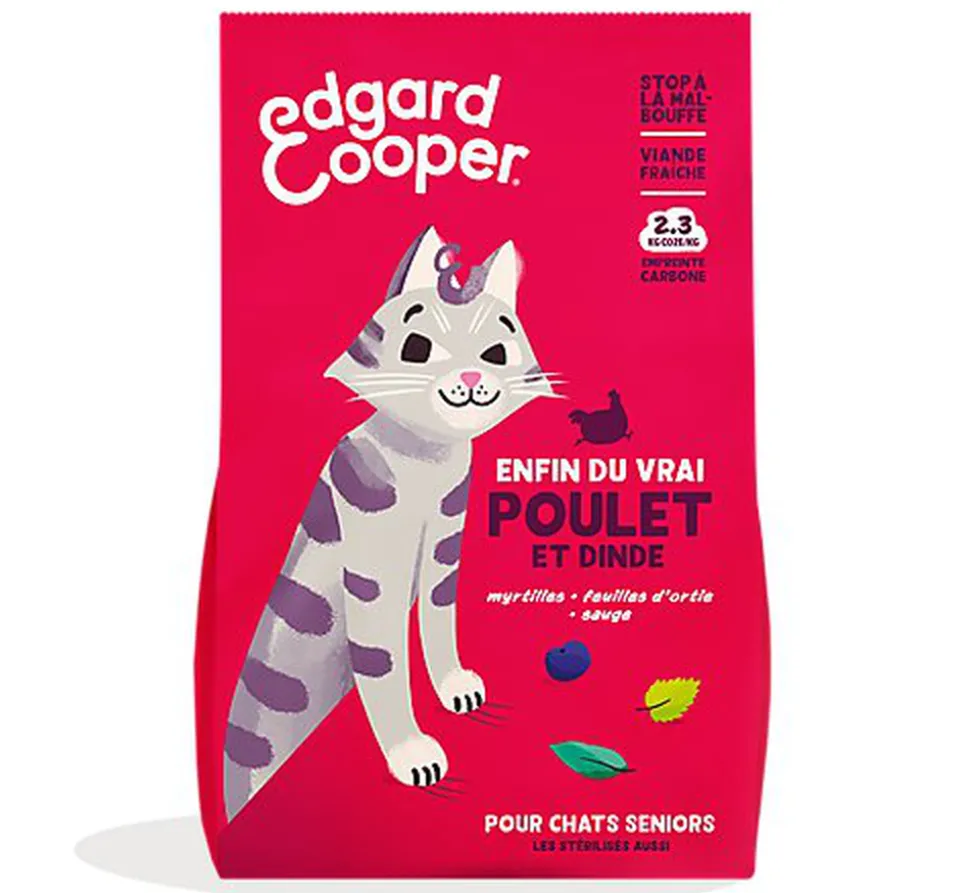 Edgard & Cooper - Croquettes à la Dinde et au Poulet pour Chat Senior - 2Kg