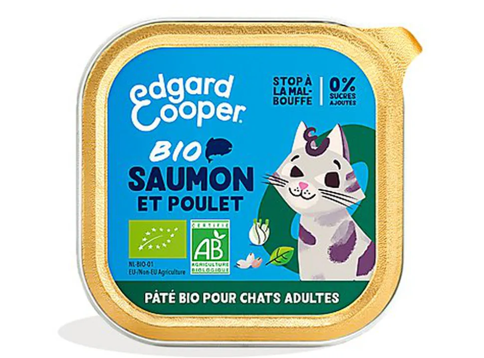 Edgard & Cooper - Pâtée BIO au Saumon et Poulet pour Chat - 85g
