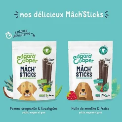 Edgard & Cooper - Sticks à Mâcher Dental Naturel à la Fraise et Huile de Menthe pour Chien S