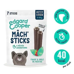 Edgard & Cooper - Sticks à Mâcher Dental Naturel à la Fraise et Huile de Menthe pour Chien S