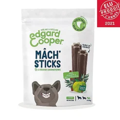 Edgard & Cooper - Sticks à Mâcher Dental Naturel à l'Eucalyptus et Pomme Fraîche pour Chien L