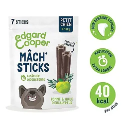 Edgard & Cooper - Sticks à Mâcher Dental Naturel à l'Eucalyptus et Pomme Fraîche pour Chien L