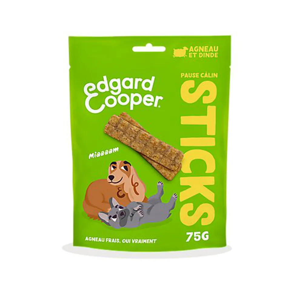 Edgard & Cooper - Sticks Adulte Agneau & Dinde - 75g