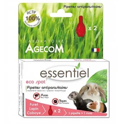 Essentiel - Pipettes Antiparasitaires Eco Spot 7 pour Furets et Lapins - 2x0,6ml