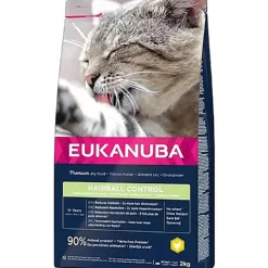 Eukanuba - Croquettes Chat Adulte Contrôle des Boules de Poils Toutes Races Poulet