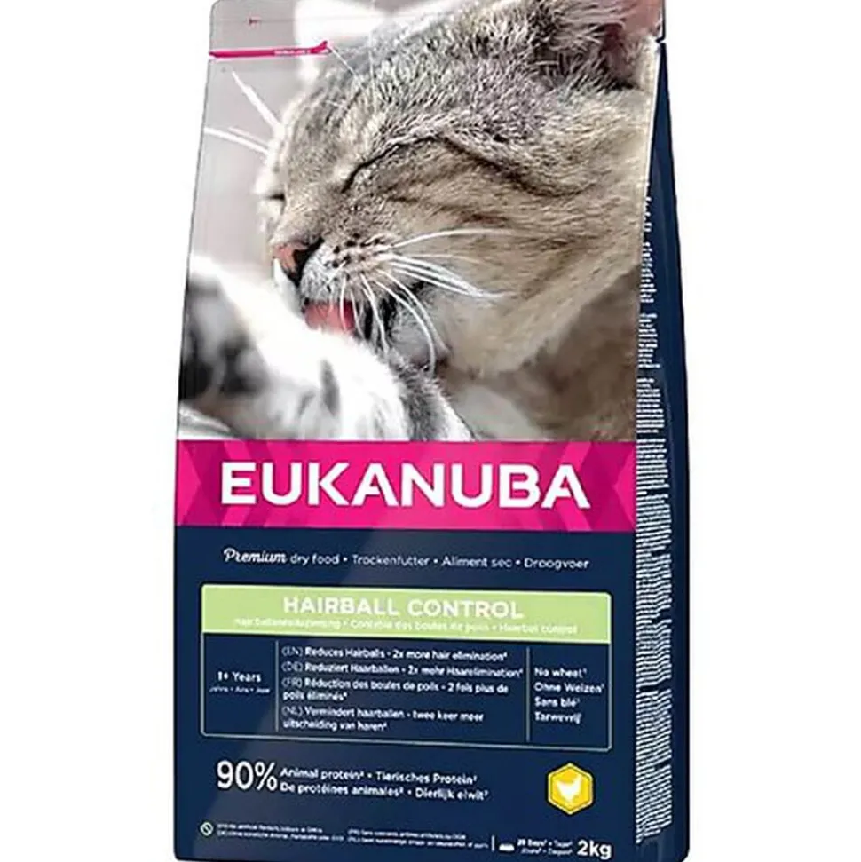 Eukanuba - Croquettes Chat Adulte Contrôle des Boules de Poils Toutes Races Poulet